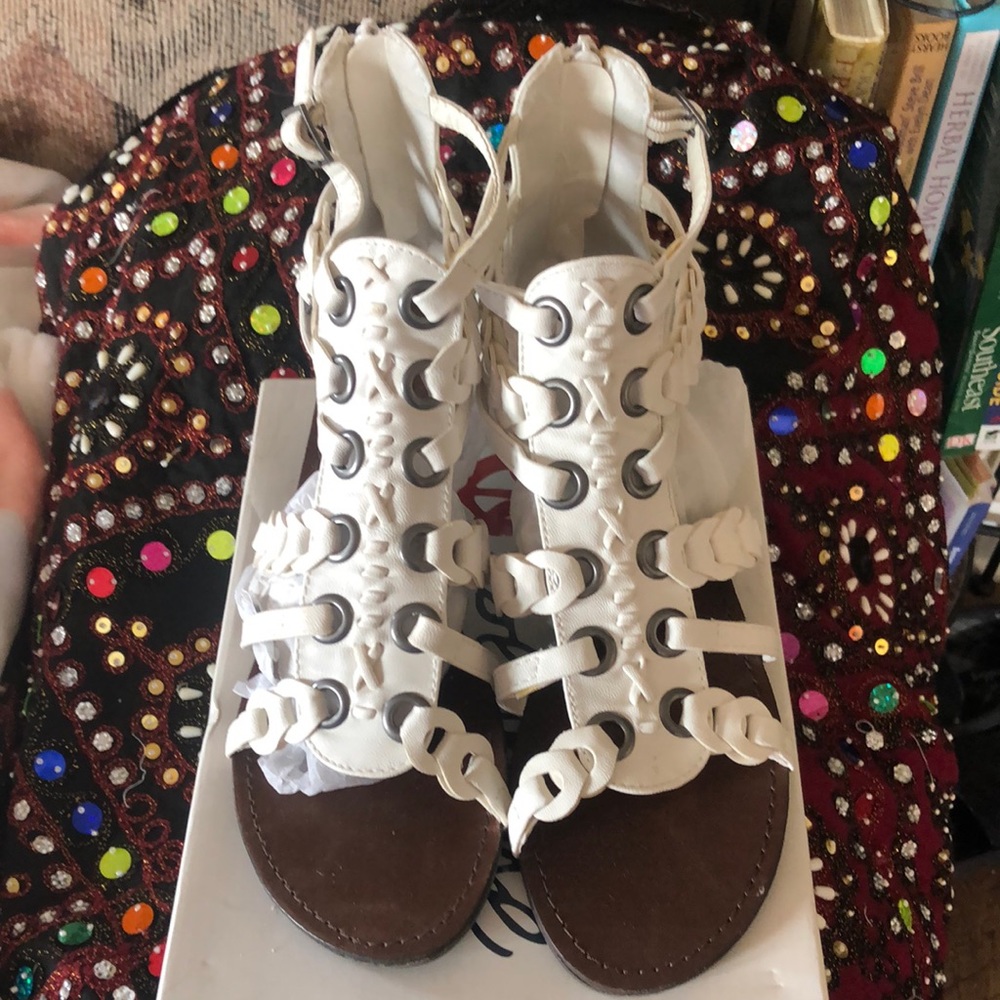 Olsenboye White Wedge Gladiator Sandal
